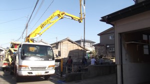 立上りコンクリート打設2